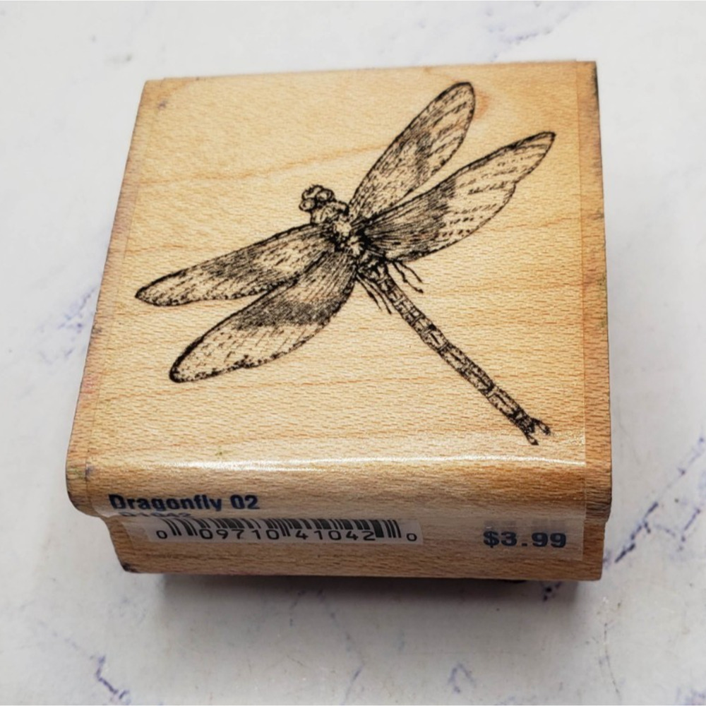 Stampabilities Dragonfly D1042 Nature Insect Summer Garden Mounted Rubber Stamp